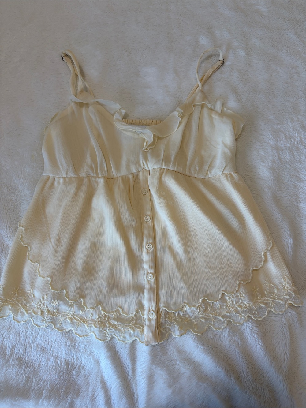 Hollister pale yellow tank top